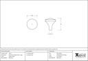 Pewter Shropshire Cabinet Knob - Large - 45212 - Technical Drawing