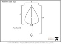 Pewter Shropshire Coat Hook - 45233 - Technical Drawing