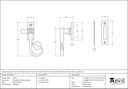 Pewter Shropshire Window Fastener - 45250 - Technical Drawing