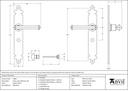 Pewter Tudor Lever Bathroom Set - 33802 - Technical Drawing
