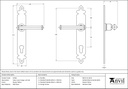 Pewter Tudor Lever Espag. Lock Set - 33766 - Technical Drawing