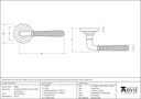 Pol. Bronze Hammered Newbury Lever on Rose Set (Art Deco) - 46086 - Technical Drawing