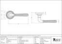 Pol. Bronze Hammered Newbury Lever on Rose Set (Beehive) - Unsprung - 50055 - Technical Drawing