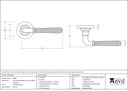 Pol. Bronze Hammered Newbury Lever on Rose Set (Plain) - 46085 - Technical Drawing