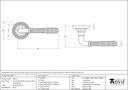 Pol. Chrome Hammered Newbury Lever on Rose Set (Beehive) - 46075 - Technical Drawing