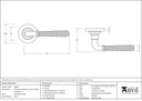 Pol. Chrome Hammered Newbury Lever on Rose Set (Plain) - Unsprung - 50041 - Technical Drawing