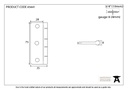 Polished Brass 3&quot; Dummy Butt Hinge (Single) - 45441 - Technical Drawing