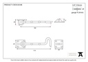 Polished Brass 4&quot; Cabin Hook - 83548 - Technical Drawing