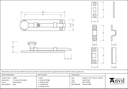 Polished Brass 4&quot; Universal Bolt - 33096 - Technical Drawing