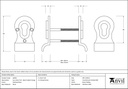 Polished Brass 50mm Euro Door Pull (Back to Back fixings) - 46550 - Technical Drawing