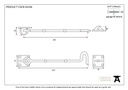 Polished Brass 8&quot; Cabin Hook - 83546 - Technical Drawing