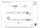 Polished Brass 8&quot; Monkeytail Stay - 83594 - Technical Drawing