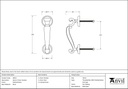 Polished Brass Doctors Door Knocker - 90251 - Technical Drawing