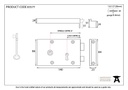 Polished Brass Left Hand Rim Lock - Small - 83577 - Technical Drawing