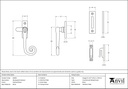 Polished Brass Monkeytail Fastener - 83593 - Technical Drawing