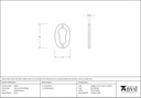 Polished Brass Oval Euro Escutcheon - 83815 - Technical Drawing