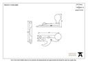 Polished Brass Prestbury Sash Hook Fastener - 83889 - Technical Drawing
