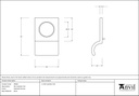 Polished Brass Rim Cylinder Pull - 90283 - Technical Drawing