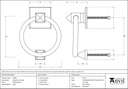 Polished Brass Ring Door Knocker - 83836 - Technical Drawing