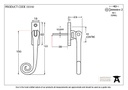 Polished Brass Slim Monkeytail Espag - LH - 33310 - Technical Drawing