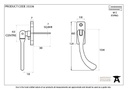 Polished Brass Slim Peardrop Espag - RH - 33336 - Technical Drawing