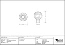 Polished Brass Spiral Cabinet Knob - Medium - 83551 - Technical Drawing