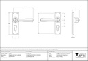 Polished Brass Straight Lever Euro Lock Set - 45761 - Technical Drawing