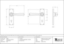 Polished Brass Straight Lever Lock Set - 83829 - Technical Drawing