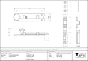Polished Bronze 4&quot; Universal Bolt - 91935 - Technical Drawing