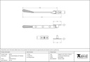 Polished Bronze 8&quot; Hammered Newbury Stay - 46156 - Technical Drawing