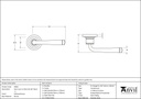 Polished Bronze Avon Round Lever on Rose Set (Art Deco) - Unsprung - 50062 - Technical Drawing