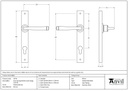 Polished Bronze Avon Slimline Espag. Lock Set - 45791 - Technical Drawing