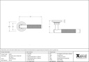 Polished Bronze Brompton Lever on Rose Set (Art Deco) - 46102 - Technical Drawing