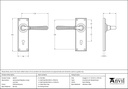 Polished Bronze Hammered Newbury Lever Lock Set - 46225 - Technical Drawing