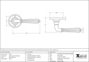 Polished Bronze Hinton Lever on Rose Set - 45333 - Technical Drawing