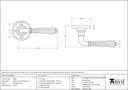 Polished Bronze Hinton Lever on Rose Set - Unsprung - 50085 - Technical Drawing
