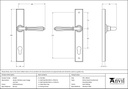 Polished Bronze Hinton Slimline Lever Espag. Lock Set - 45338 - Technical Drawing