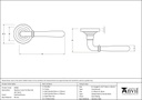 Polished Bronze Newbury Lever on Rose Set (Art Deco) - 46066 - Technical Drawing