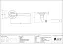 Polished Bronze Newbury Lever on Rose Set (Plain) - 46065 - Technical Drawing