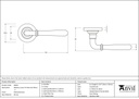 Polished Bronze Newbury Lever on Rose Set (Plain) - Unsprung - 50033 - Technical Drawing