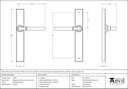 Polished Bronze Newbury Slimline Lever Latch Set - 45432 - Technical Drawing