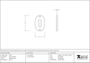 Polished Bronze Oval Escutcheon - 91927 - Technical Drawing