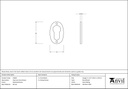 Polished Bronze Oval Euro Escutcheon - 91928 - Technical Drawing