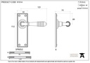 Polished Bronze Reeded Lever Latch Set - 91914 - Technical Drawing