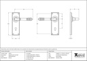 Polished Bronze Reeded Lever Lock Set - 91913 - Technical Drawing