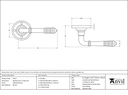 Polished Bronze Reeded Lever on Rose Set - 91917 - Technical Drawing