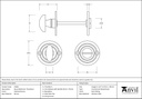 Polished Bronze Round Bathroom Thumbturn - 91930 - Technical Drawing