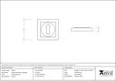 Polished Bronze Round Escutcheon (Square) - 46120 - Technical Drawing