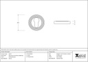 Polished Bronze Round Euro Escutcheon (Beehive) - 46127 - Technical Drawing