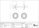 Polished Bronze Round Thumbturn Set (Beehive) - 46111 - Technical Drawing